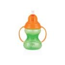 Nuby Pahar cu pai si manere Flip-it Click-Lock 360 grade 300ml, Verde