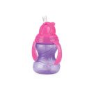 Nuby Pahar cu pai si manere Flip-it Click-Lock 360 grade 300ml, Mov