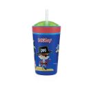 Nuby Pahar cu pai snack and drink 270 ml, Albastru