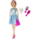 Papusa Sofia in rochie bleu cu acesorii