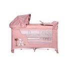 Patut pliabil Lorelli, 2 niveluri, Moonlight Rocker, cu accesorii, Beige rose rabbits