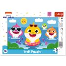 Puzzle Trefl 15 piese in rama, Rechinii fericiti, Baby Shark