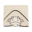 Prosop cu gluga Babyono Funny Bath, 76x76 cm - Crem
