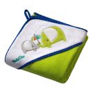 Prosop cu gluga BabyOno velur, 76x76 cm - Verde