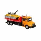 Set camion transportator cu tanc, Maxx Wheels, Galben, 16 cm