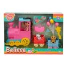 Set de joaca papusa Belissa, Trenul si animalutele dragute, Roz
