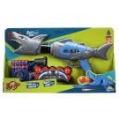 Arma de jucarie cu 10 sageti si bile din burete, Zapp Toys, Shark, Gri