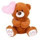 Ursulet de plus cu inima, Puffy Friends, Maro, 40 cm