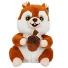 Jucarie de plus, Puffy Friends, Veverita cu ghinda, Maro inchis, 30 cm