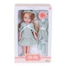 Papusa cu tinuta de schimb, Little Milly, Turcoaz, 33 cm