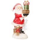 Figurina decorativa, Alska, Mos Craciun cu cadouri si catel