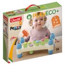 Jucarie bebelusi, Quercetti, Hammer Peggy, Play Eco, 34 piese