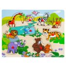 Puzzle din lemn, Animale, 8, 9 piese