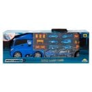 Transportator cu 7 masini si 12 semne circulatie, Maxx Wheels, Albastru, 60 cm