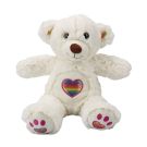 Ursulet de plus, Puffy Friends, Rainbow Heart, Alb, 30 cm