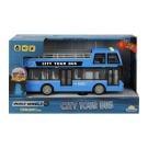 Autobuz cu lumini si sunete, City Tour, Maxx Wheels, 1:16, Albastru