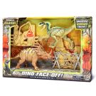 Set de joaca cu 2 dinozauri si accesorii, Lanard Toys, Primal Clash, Maro-Verde