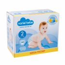 Scutece Noriel Bebe Mega Pachet, marimea 2, 140 buc, 6 - 11 kg