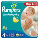 Scutece Pampers Active Baby-Dry 4 Maxi, 132 buc, 7 - 14 kg