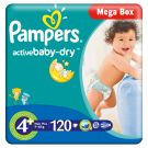 Scutece Pampers Active Baby-Dry 4 Maxi Plus, 120 buc, 9 - 16 kg