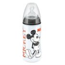 Set biberon NUK Disney Mickey Mouse 300 ml + tetina silicon orificiu mediu, 6 luni+, negru