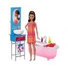 Set papusa  Barbie si accesorii pentru baie