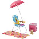 Set Barbie - Scaun de plaja cu accesorii pentru papusa, DVX49