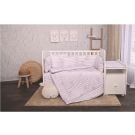 Set lenjerie de pat Lorelli, cu 8 piese din bumbac ranforce, Trend, Grey striped