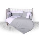Set lenjerie pat Lorelli, 15 piese, jersey, 60 x 120 cm, cu broderie, Za Za Grey