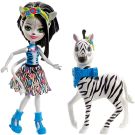 Set papusa cu animalut Enchantimals, Zelena Zebra & Hoofette, FKY75