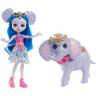 Set papusa cu animalut Mattel Enchantimals, Ekaterina Elephant & Antic, FKY73