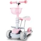 Trotineta cu roti luminoase, 3 in 1, Kinder XS Action One, Roz