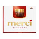 Praline de ciocolata, 8 sortimente Merci, Rosu, 250 g