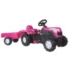 Tractor cu pedale si remorca, Dolu, Unicorn, Roz