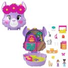 Set de joaca cu 2 papusi si 13 accesorii, Polly Pocket, Camp Adventure Llama, HKV33