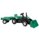Tractor excavator cu pedale si remorca, Dolu, Ranchero, Verde