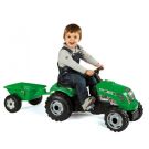 Tractor cu pedale si remorca Smoby, Verde