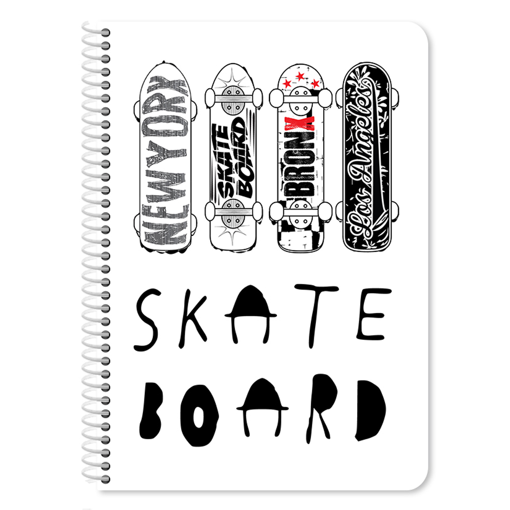 Caiet dictando cu spirala must skateboard, 17 x 25 cm