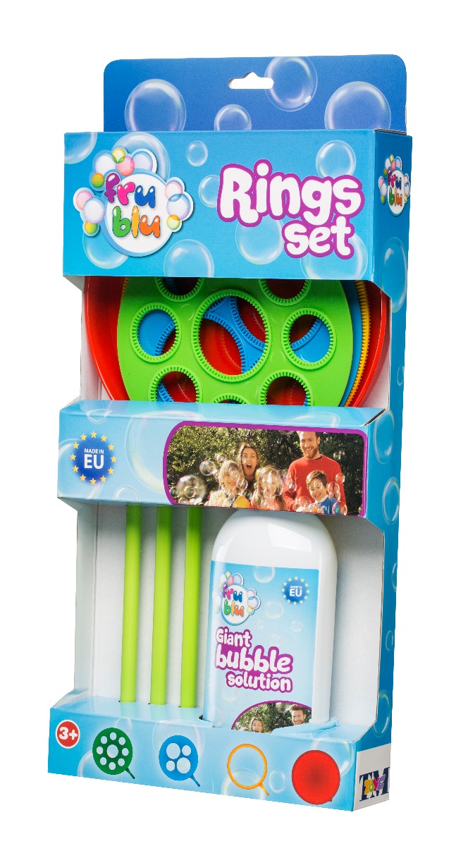 Set baloane de sapun, cercuri cu lichid, fru blu