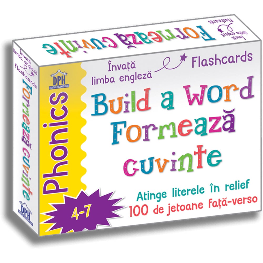 Editura DPH, Build a word – Formeaza cuvinte – 100 de jetoane fata-verso – limba engleza Carti pentru copii imagine 2022