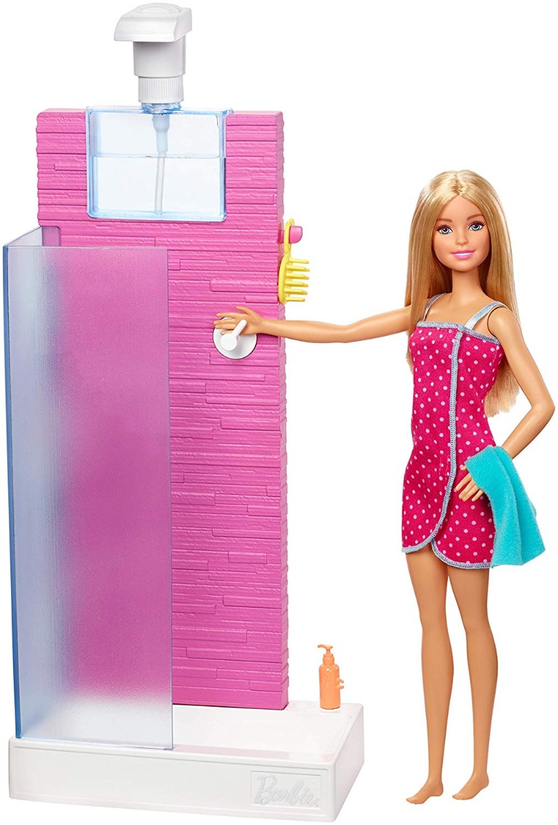 Set papusa Barbie si accesorii pentru dus, FXG51