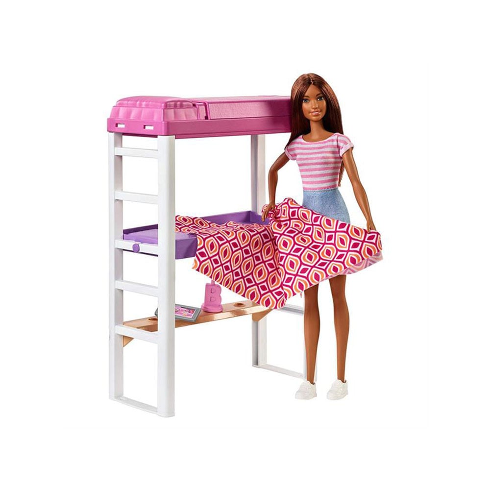 Set papusa Barbie si accesorii dormitor, FXG52 Barbie imagine 2022