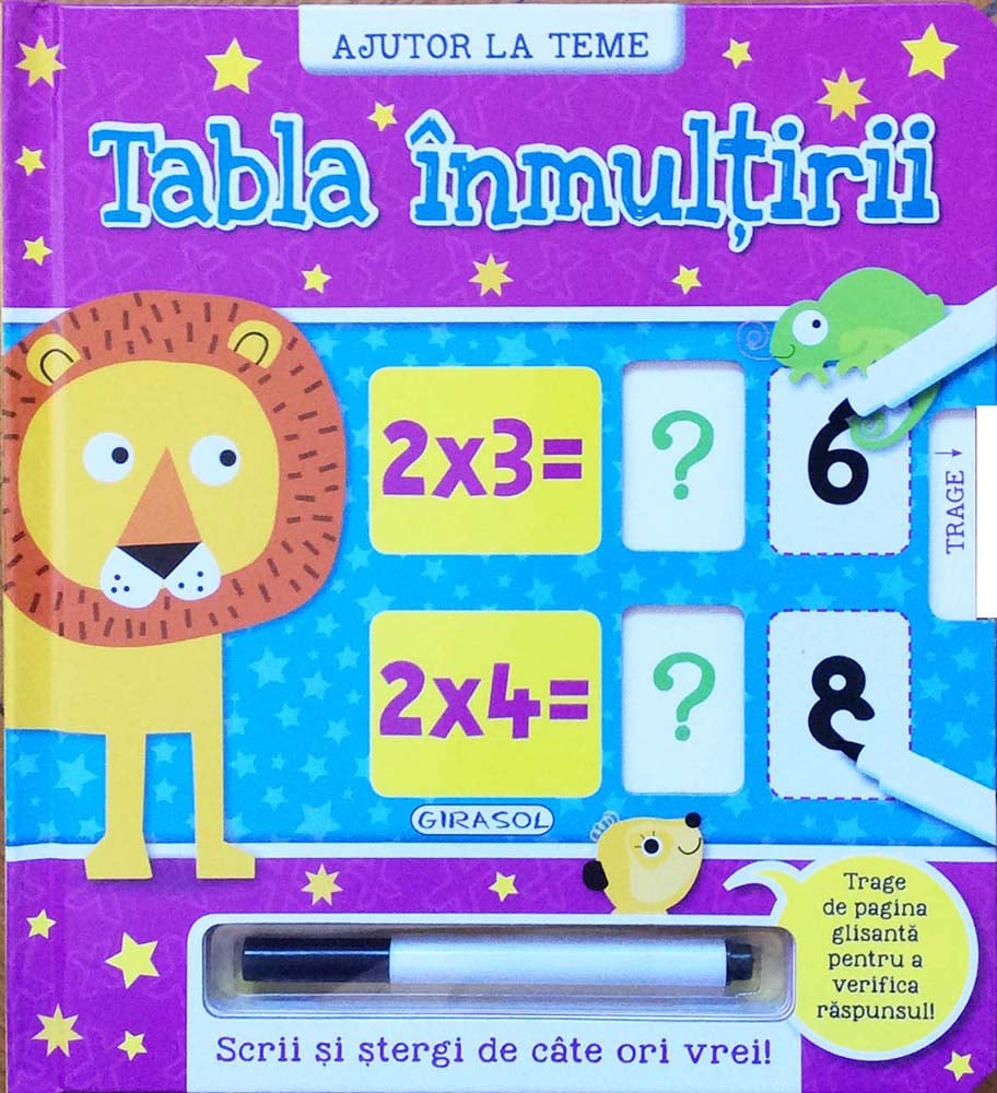 Carte editura girasol - scrii si stergi - tabla inmultirii
