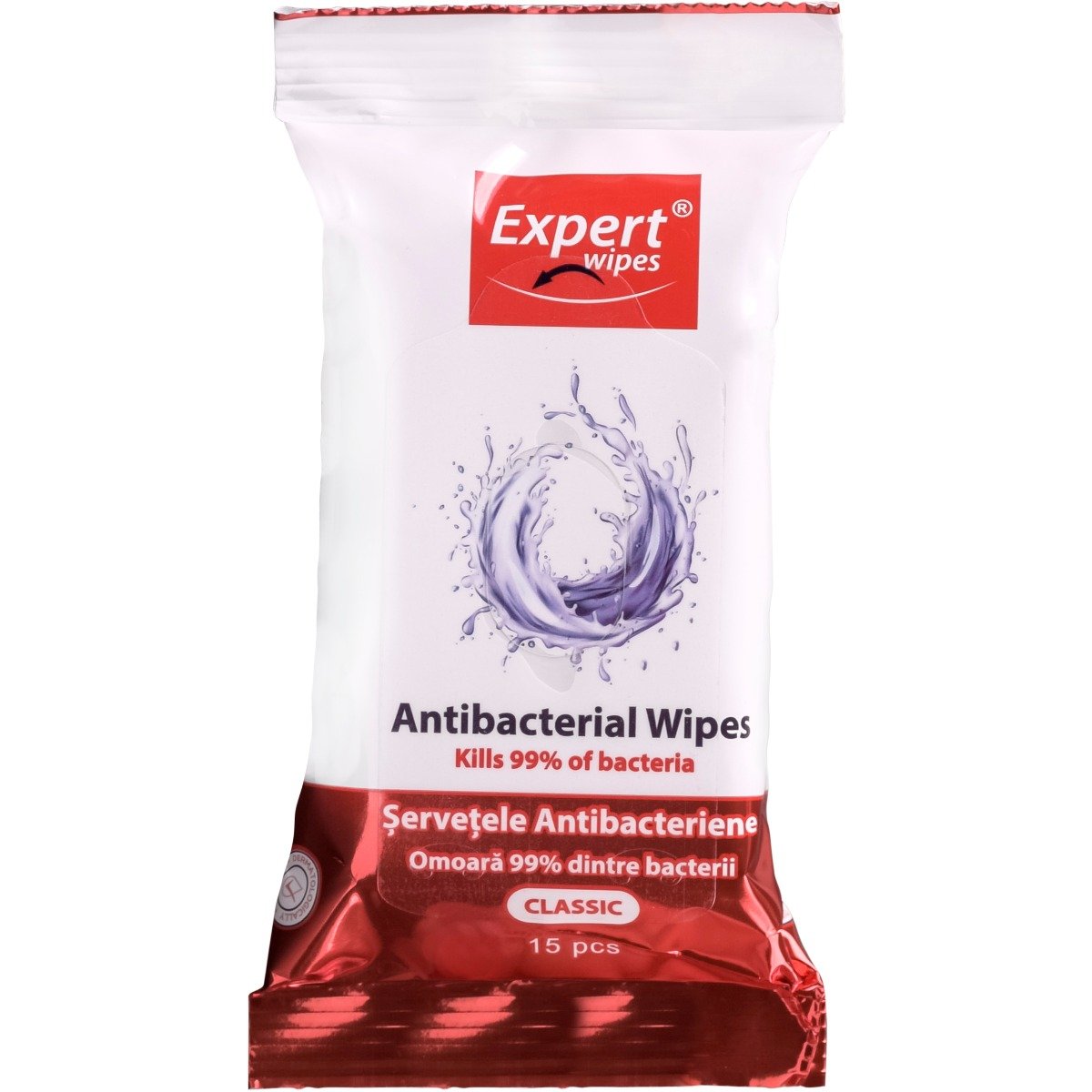 Servetele antibacteriene Expert Wipes Clasic, 15 buc imagine