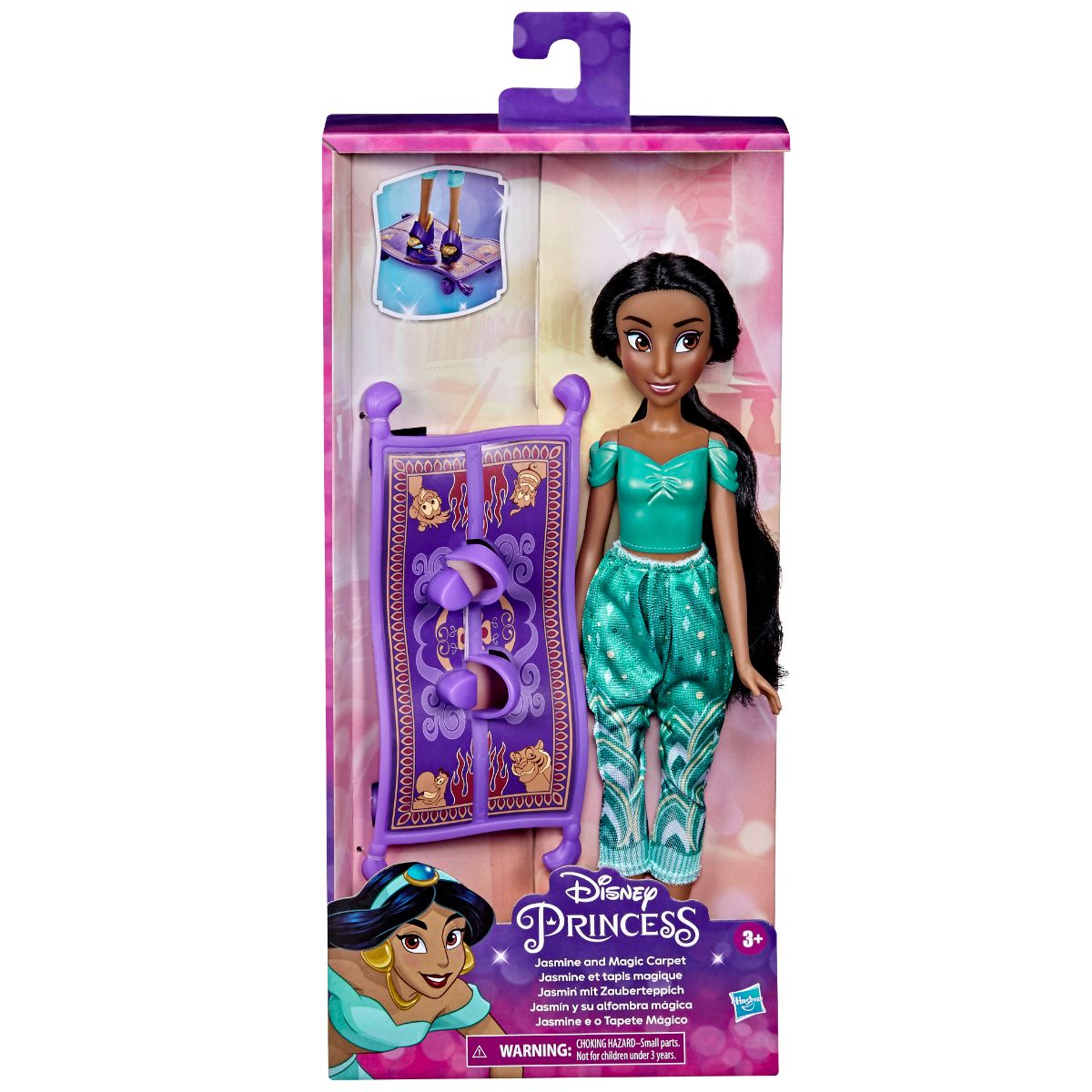 Papusa Everyday Adventures Disney Princess, Jasmine and magic carpet, F3388EU40 Disney Princess