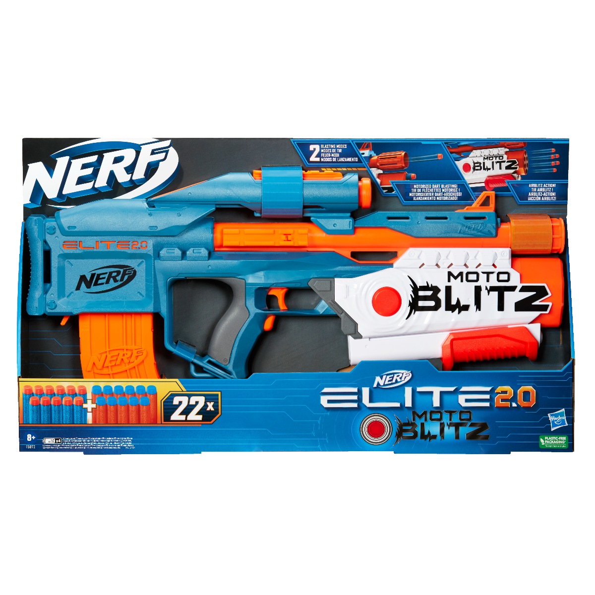 Blaster Nerf Elite 2.0 Motoblitz CS-10, cu 22 proiectile 2.0