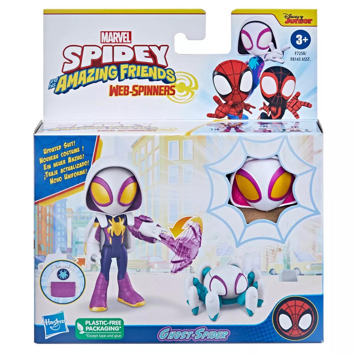 Figurina cu accesorii, Spidey and his Amazing Friends, Web-Spinners, Ghost Spider, F7258