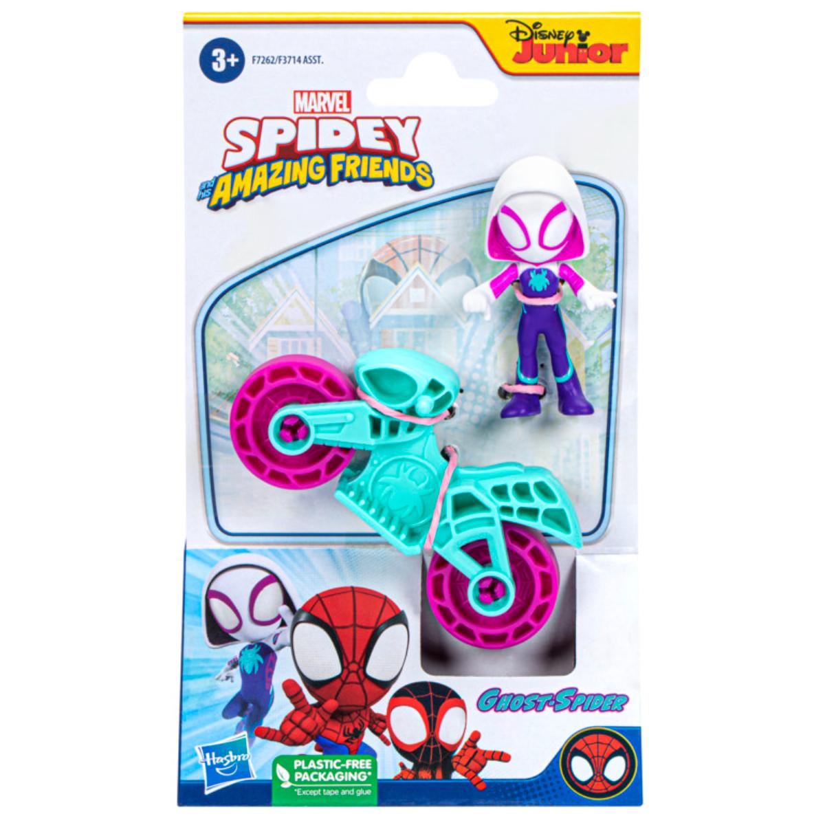 Set figurina cu motocicleta, Spidey and his Amazing Friends, Ghost Spider, F7262