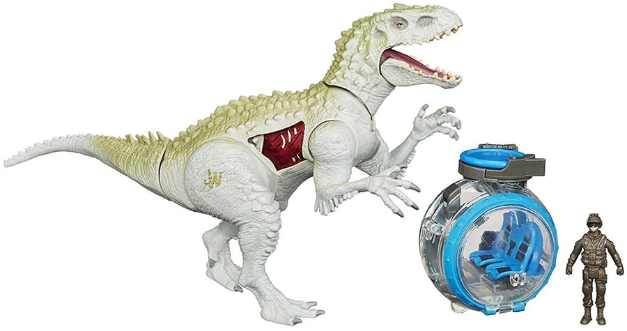 figurina jurassic world - indominus rex vs. gyro sphere