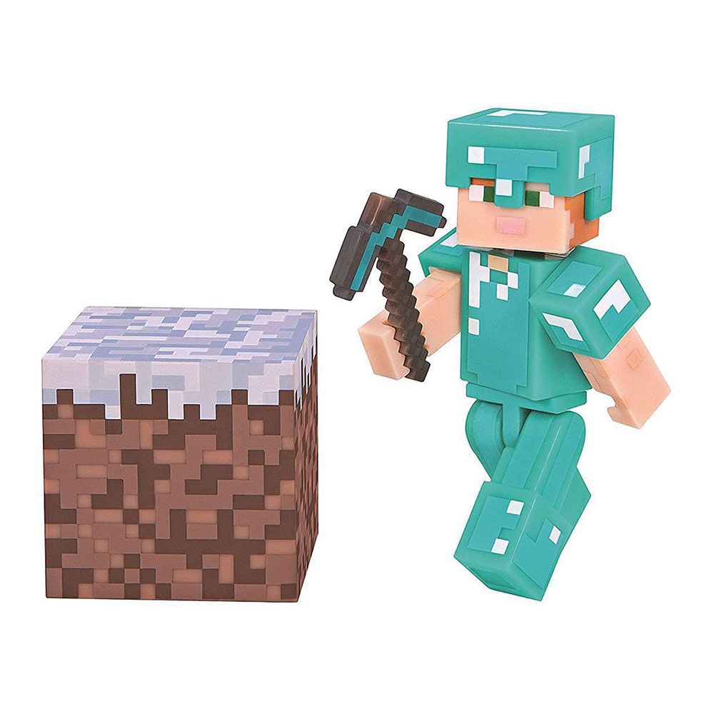 figurina minecraft action seria 3 - alex with diamond armor